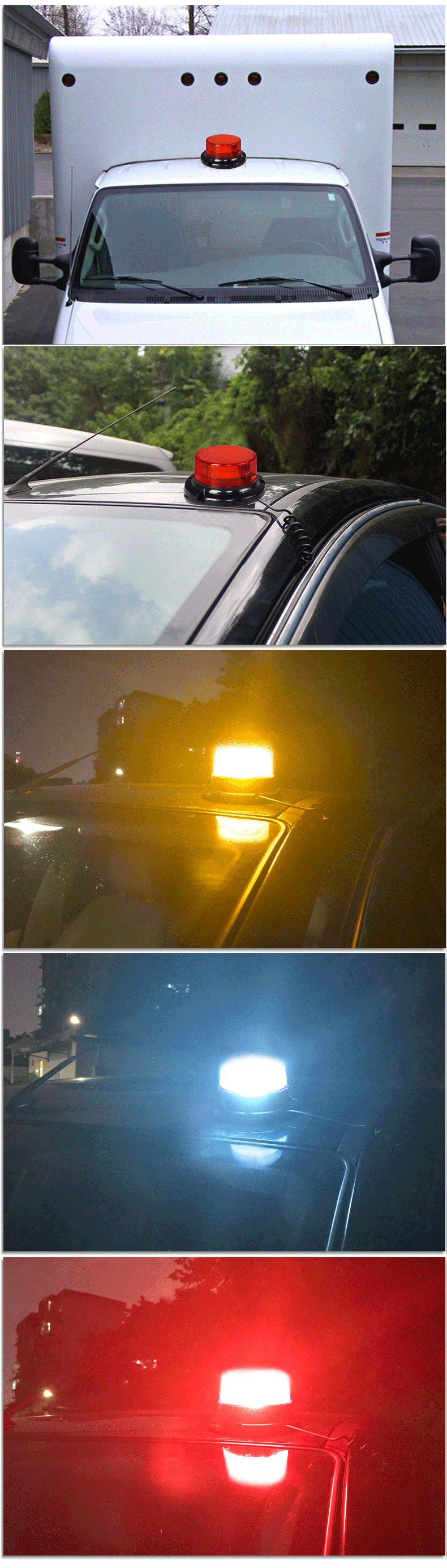 Magnetic Wireless Strobe Beacon Light, SB-C Rechargeable Safety Warning Flashing Light with 9 Modes, Waterproof Emergency Beacon for Vehicles, Construction, and Outdoor Use, Amber