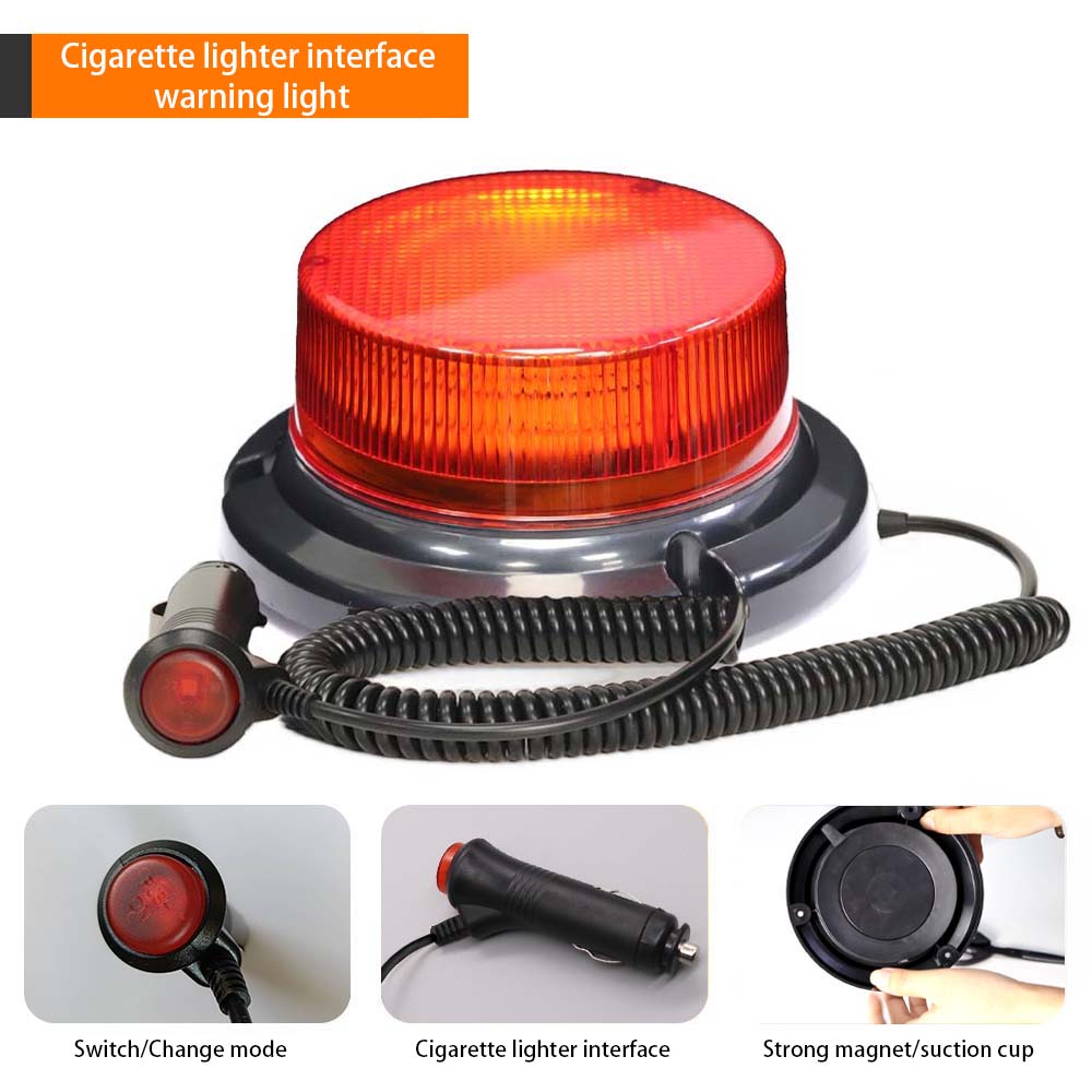 Magnetic Wireless Strobe Beacon Light, SB-C Rechargeable Safety Warning Flashing Light with 9 Modes, Waterproof Emergency Beacon for Vehicles, Construction, and Outdoor Use, Amber